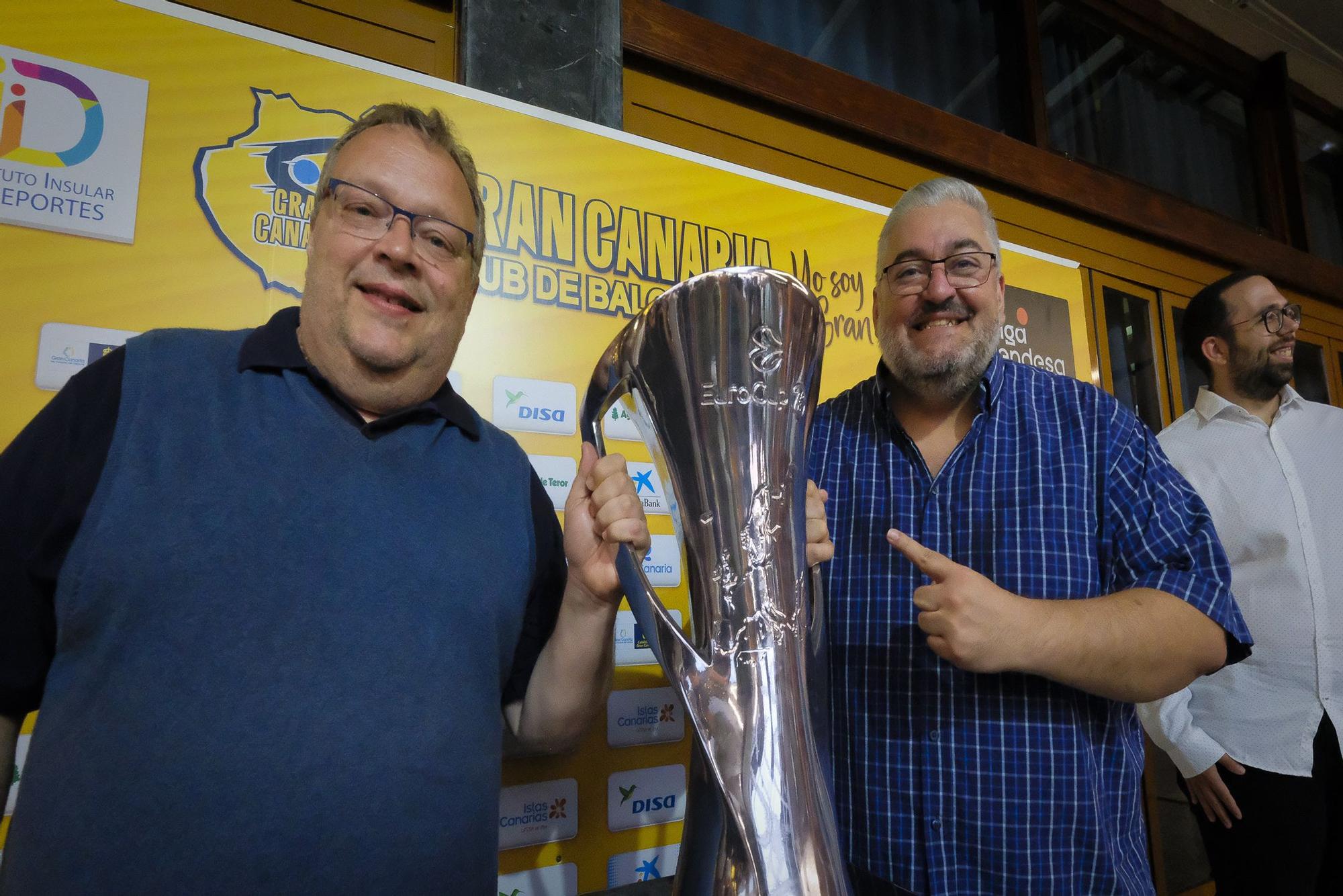 Celebración del Granca en el Náutico tras ganar la Eurocup