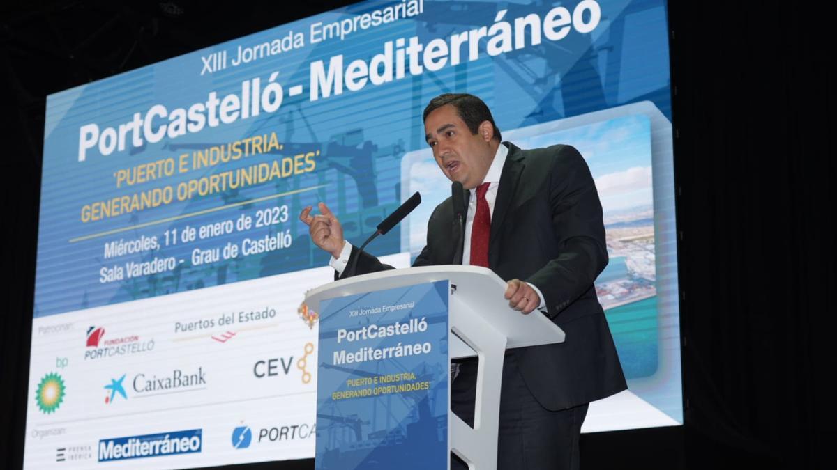 El presidente de bp España, Andrés Guevara de la Vega, durante su intervención en las Jornadas Empresariales PortCastelló-Mediterráneo