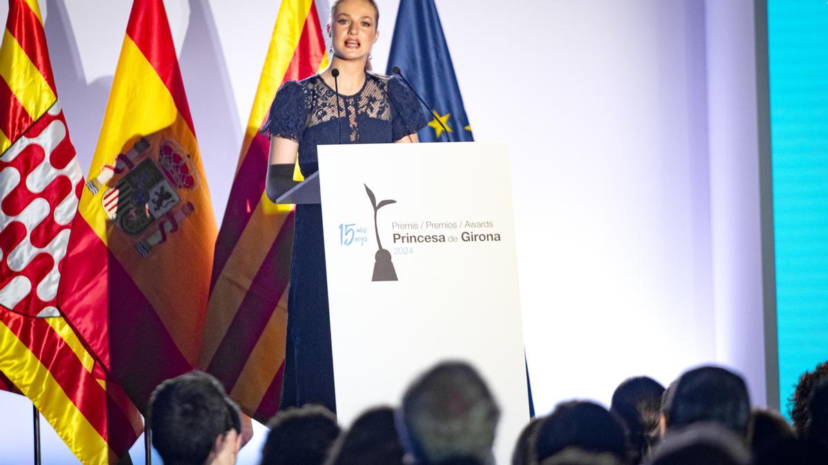 La Princesa Leonor interviene durante la entrega de los XV Premios Fundación Princesa