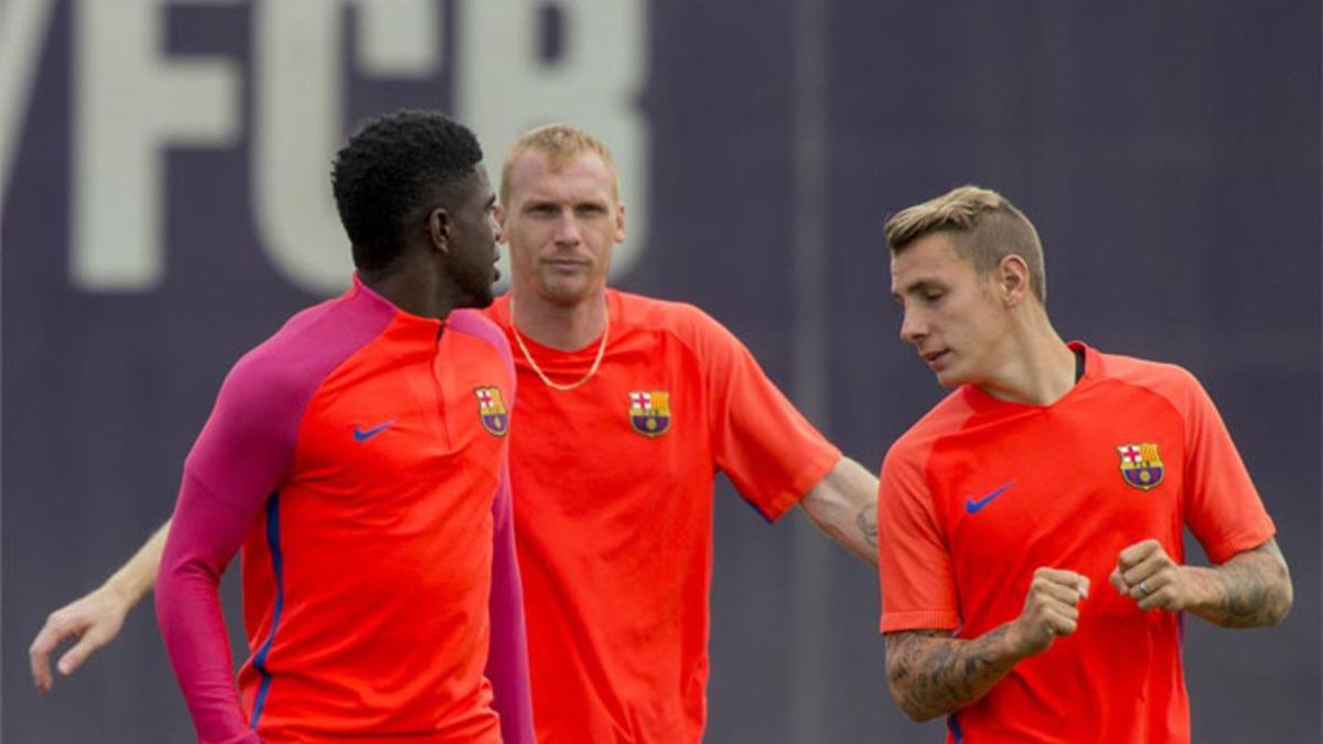 Umtiti estuvo en el entrenamiento