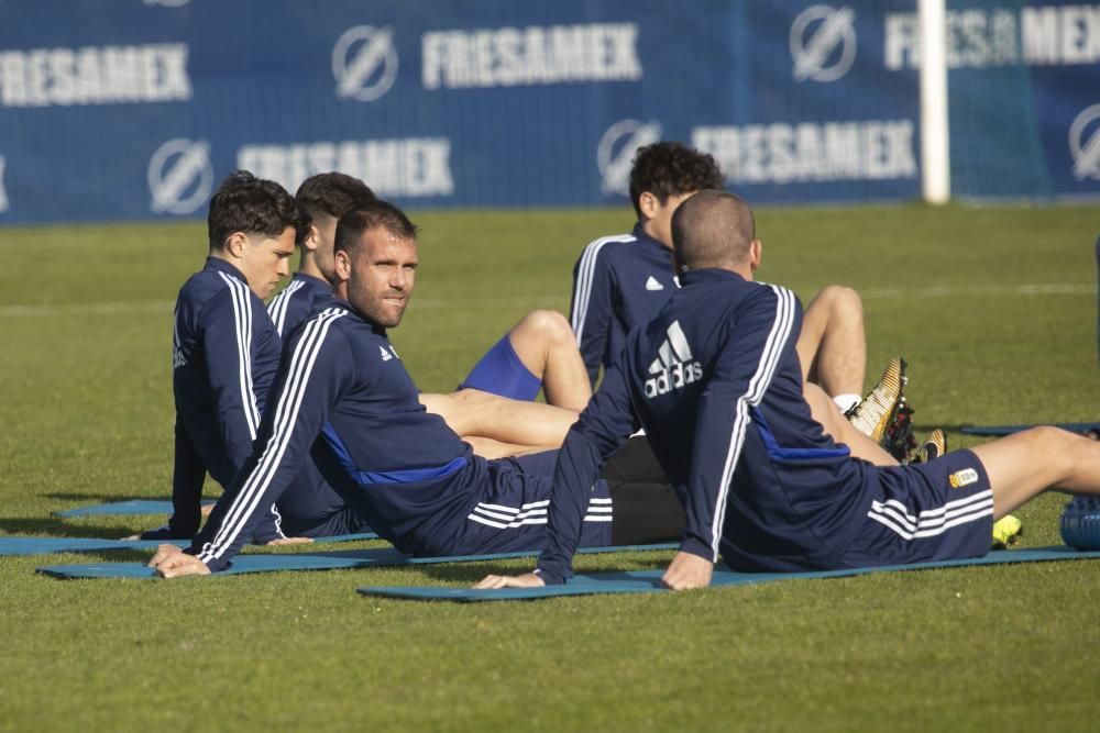 El entrenamiento del Oviedo de esta mañana