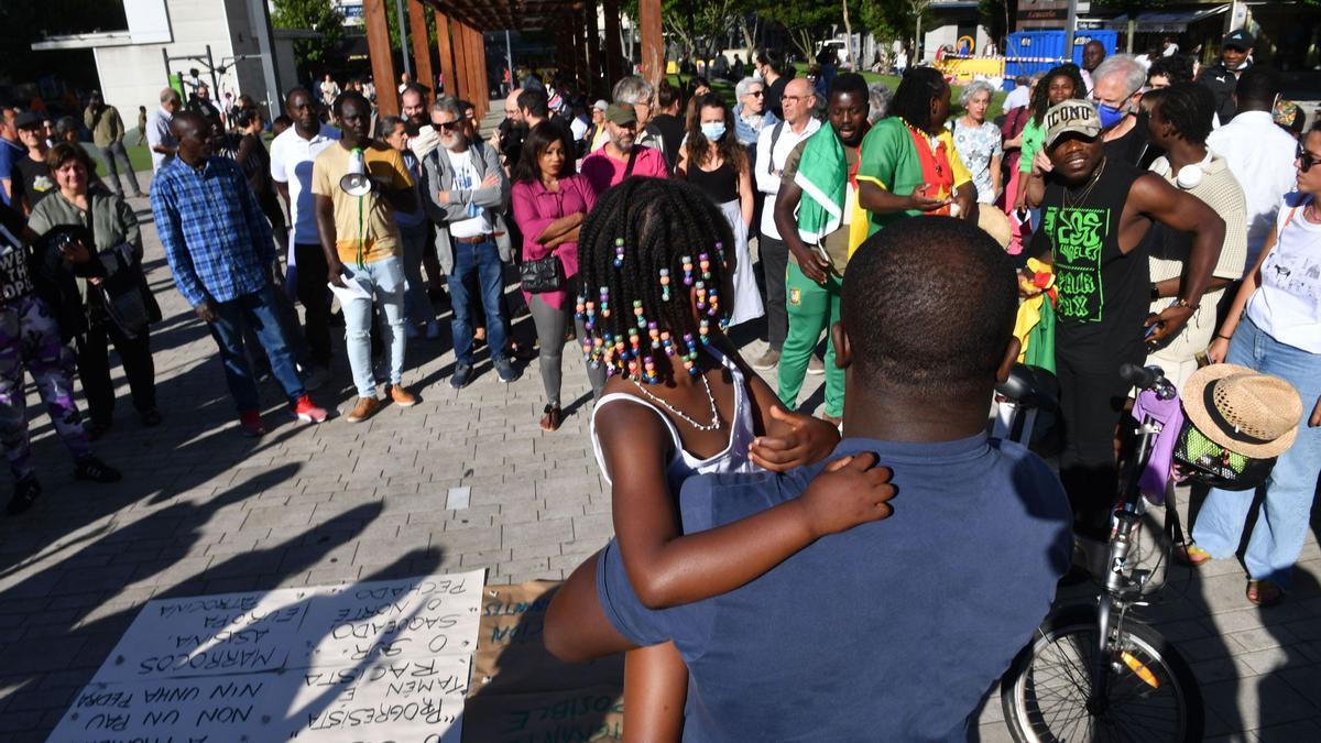 Concentración en A Coruña por las muertes de migrantes en la valla de Melilla.