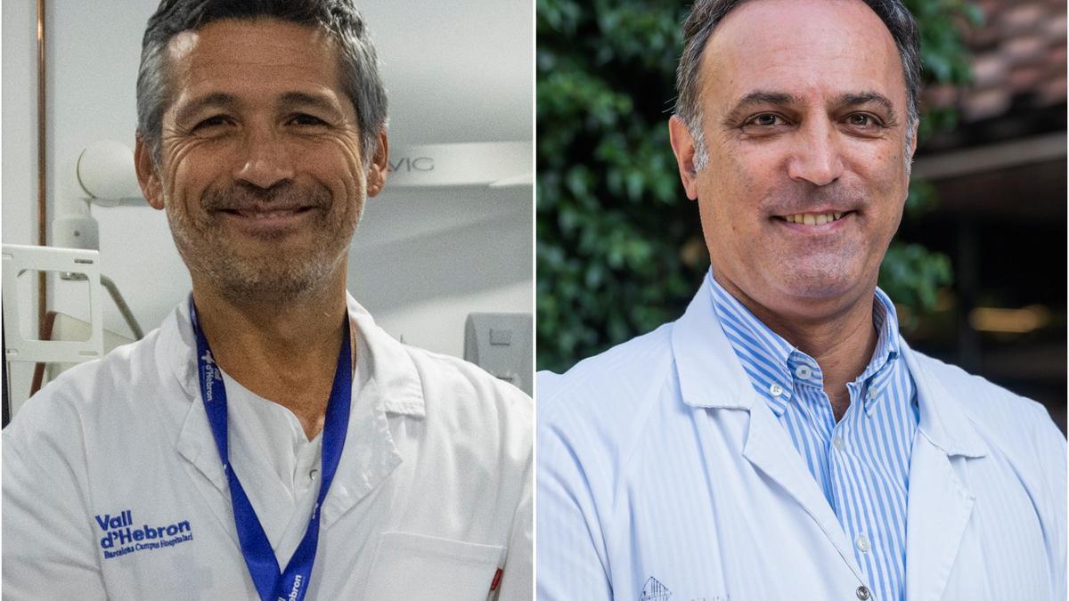 El neurólogo Carlos Molina (izquierda) y el hematólogo Javier Briones, dos de los médicos premiados por el COMB.