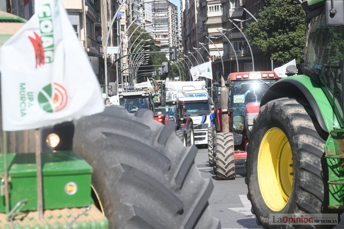 Miles de agricultores y ganaderos toman las calles de Murcia