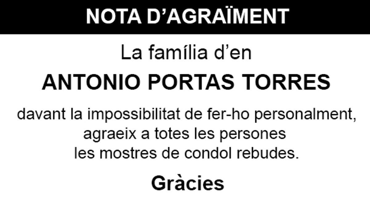 Nota Antonio Portas Torres