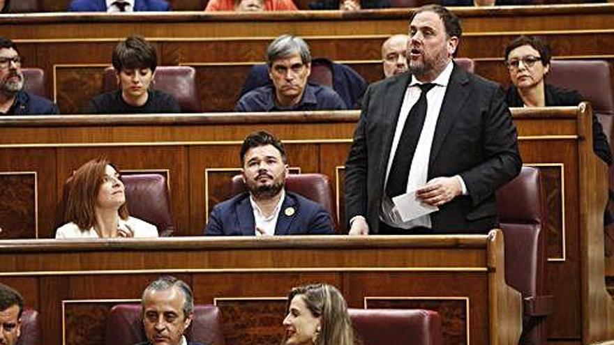 El líder d&#039;ERC, Oriol Junqueras, durant la constitució del Congrés