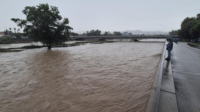 El río Besòs vuelve a crecer e inunda de nuevo el parque fluvial con las fuertes lluvias de este lunes