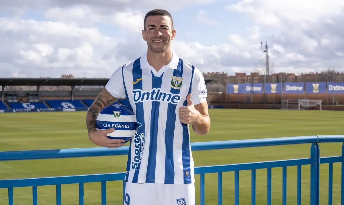 El exmallorquinista Dani Rodríguez, el día de su presentación con el Leganés