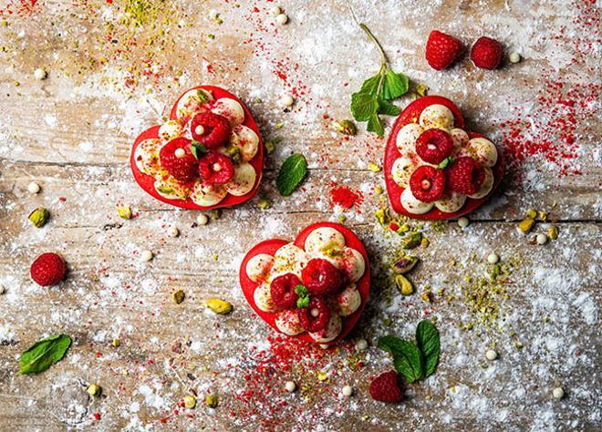 Tartaletas de frambuesa y vainilla para San Valentín de Levaduramadre