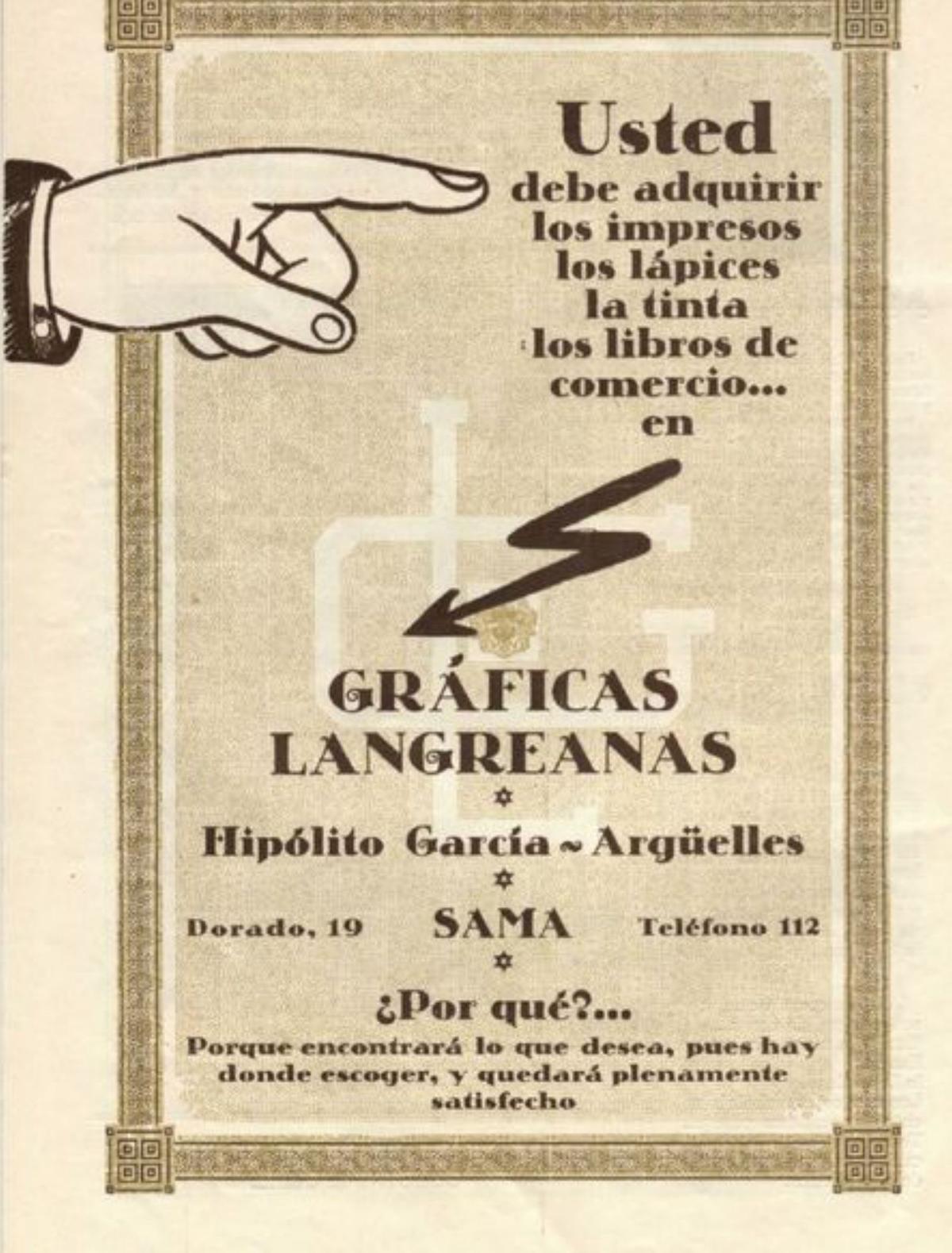 Gráficas Langreanas, tres imprentas de Sama en el siglo XX (II)