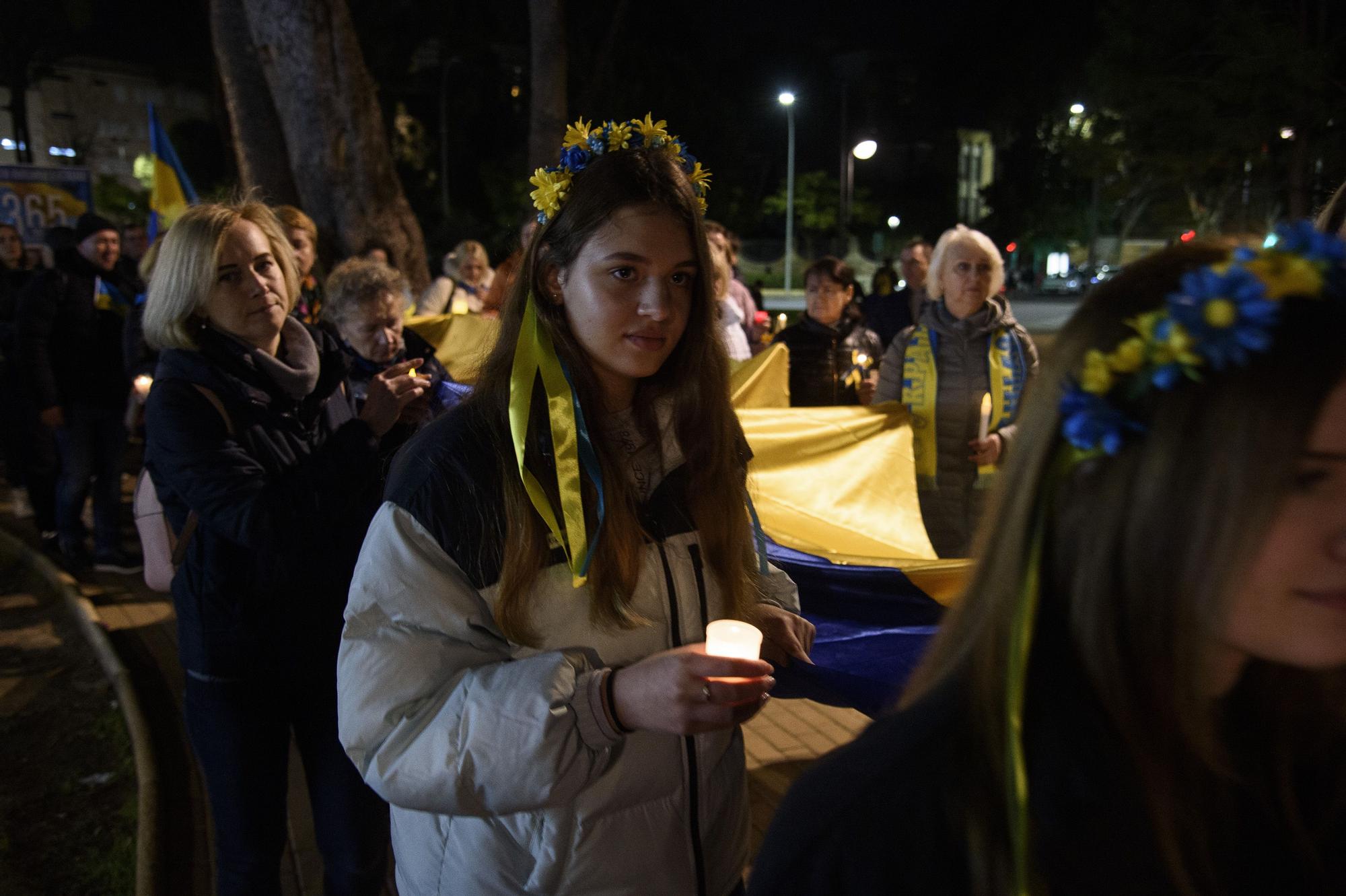 Manifestación en Cartagena en el primer aniversario de la guerra en Ucrania