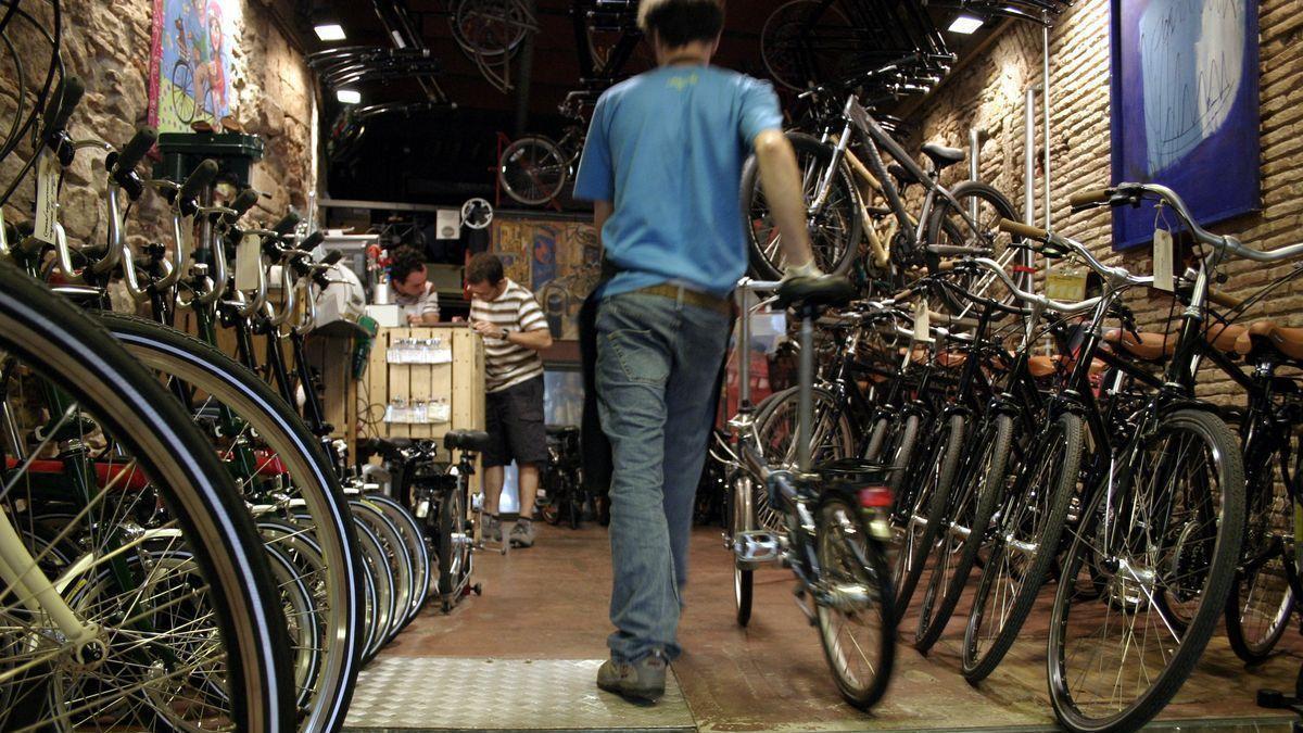 Una tienda de bicis de Barcelona.