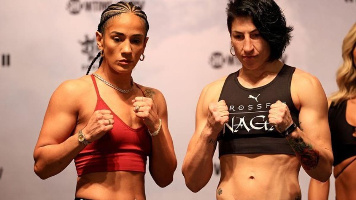 Amanda Serrano y Miriam Gutiérrez, antes de la pelea