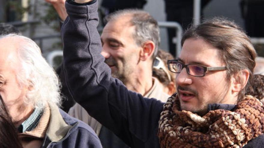 Tomàs Sayes en un acte de protesta del CDR de la Cerdanya, el 2018