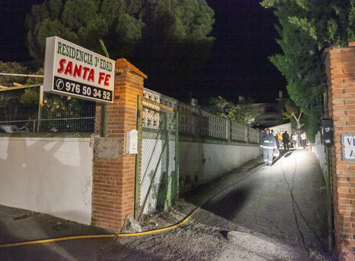 Entrada a la residència privada de Santa Fe, a la localitat de Cuarte de Huerva, a prop de Saragossa.