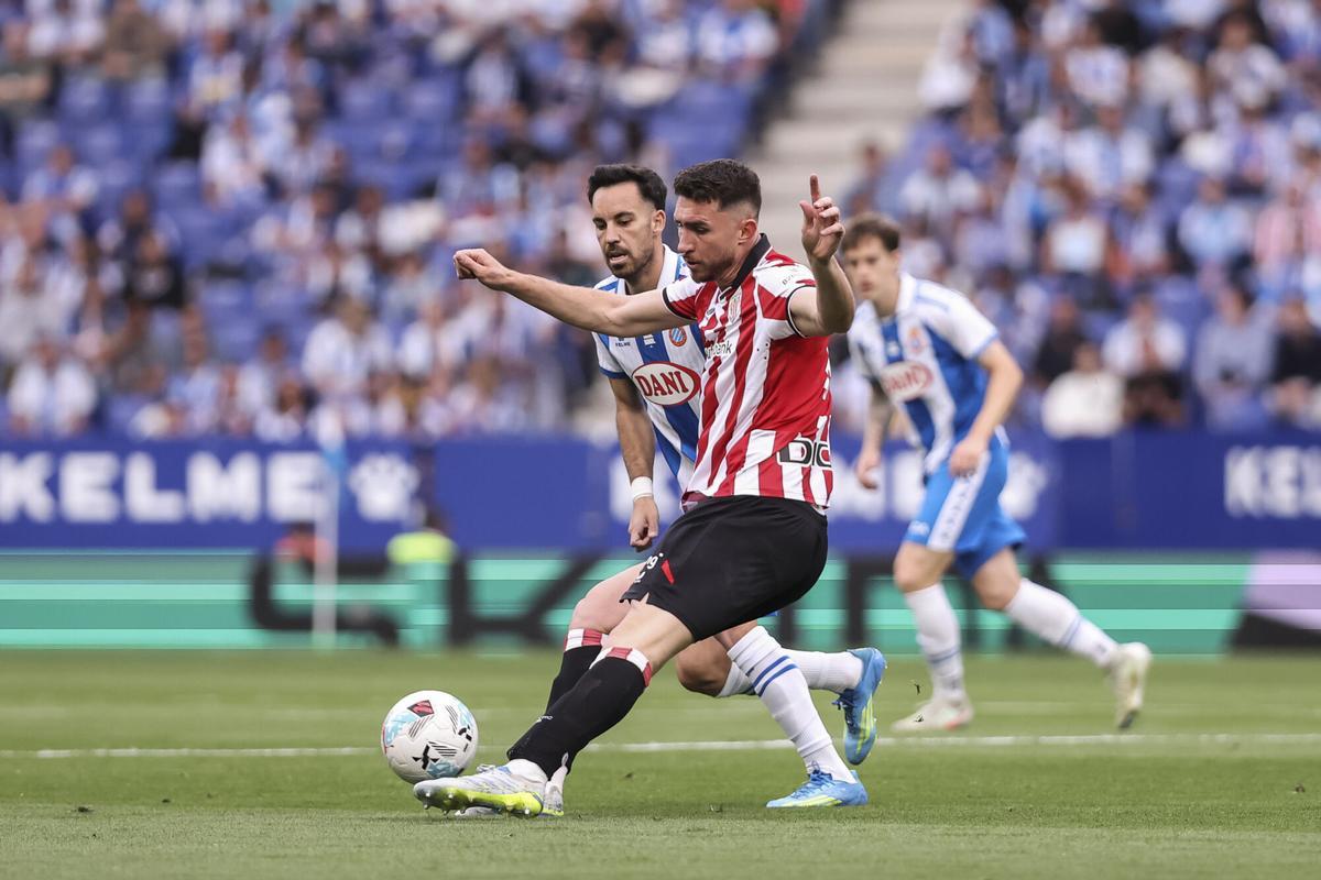 Aymeric Laporte of Athletic Club in action during the Spanish league, LaLiga EA Sports, football match played between RCD Espanyol and Athletic Club at RCDE Stadium on May 13, 2026 in Cornella, Spain. AFP7 13/05/2026 ONLY FOR USE IN SPAIN. Javier Borrego / AFP7 / Europa Press;2026;SPORT;ZSPORT;SOCCER;ZSOCCER;RCD Espanyol v Athletic Club - LaLiga EA Sports;