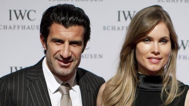 Figo y su mujer Helen Svedin.