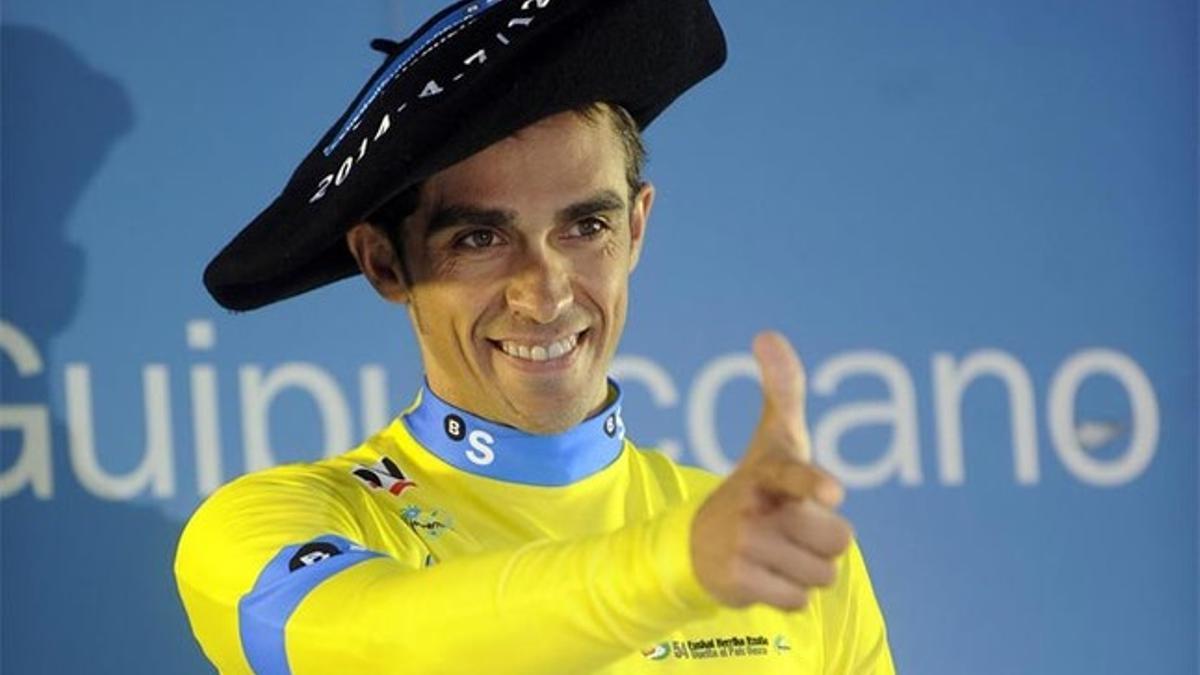 Contador, en el podio de la Vuelta al País Vasco