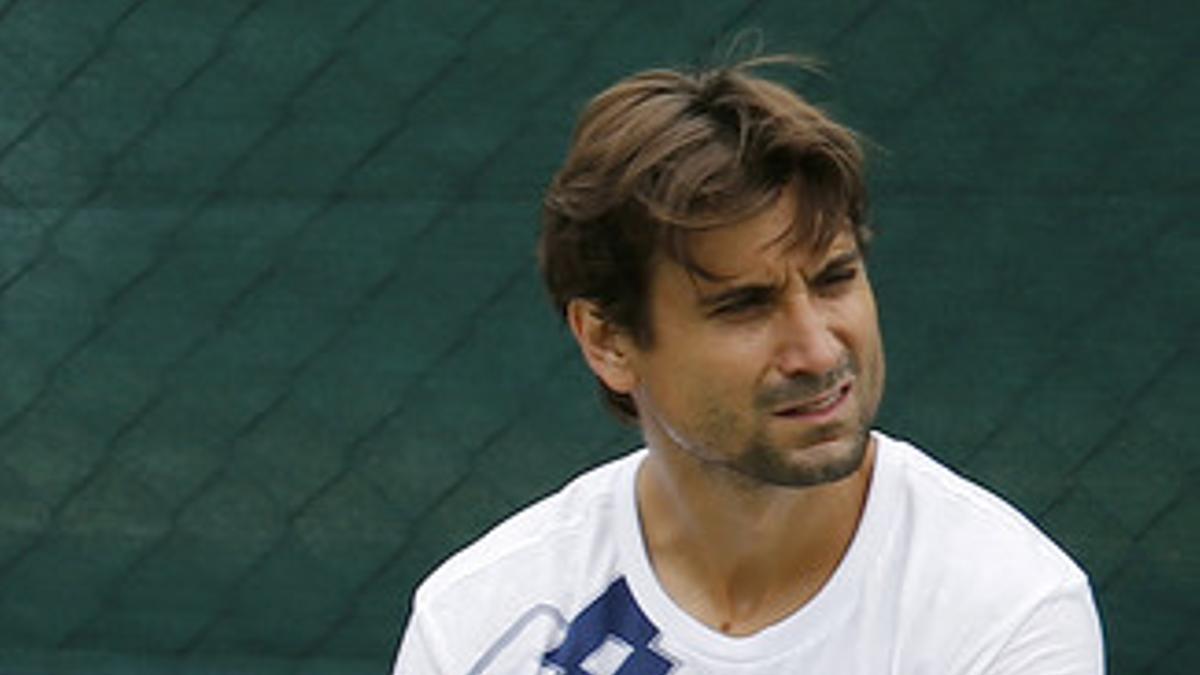 El tenista alicantino David Ferrer, durante un entrenamiento