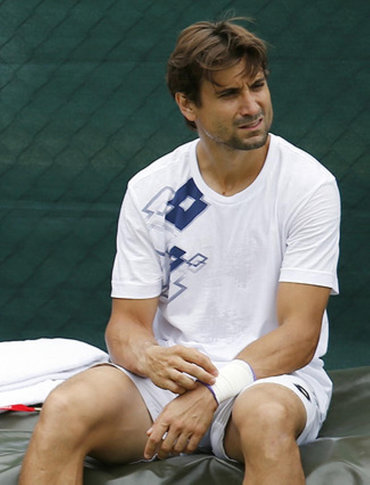 El tennista alacantí David Ferrer, durant un entrenament.