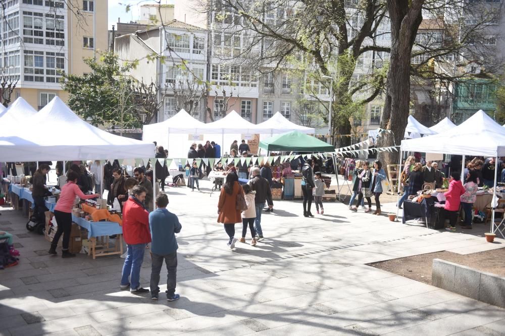 Mercado ecológico en la plaza de España