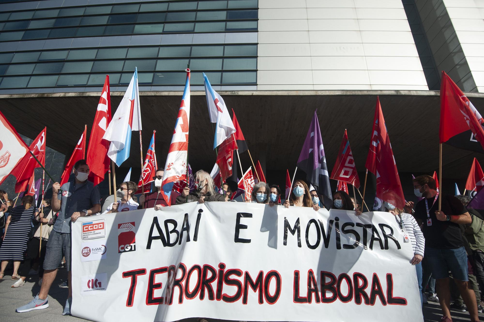 Concentración de los trabajadores de Extel