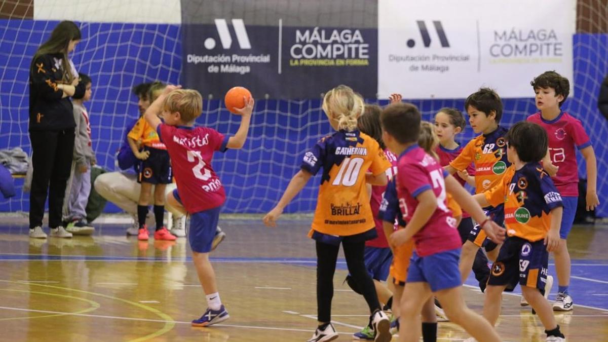 Imagen de un partido de la Liga Promoción Diputación de Málaga Balonmano.