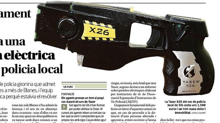 L&#039;Ajuntament  de Sils  compra una  pistola elèctrica per a la policia local