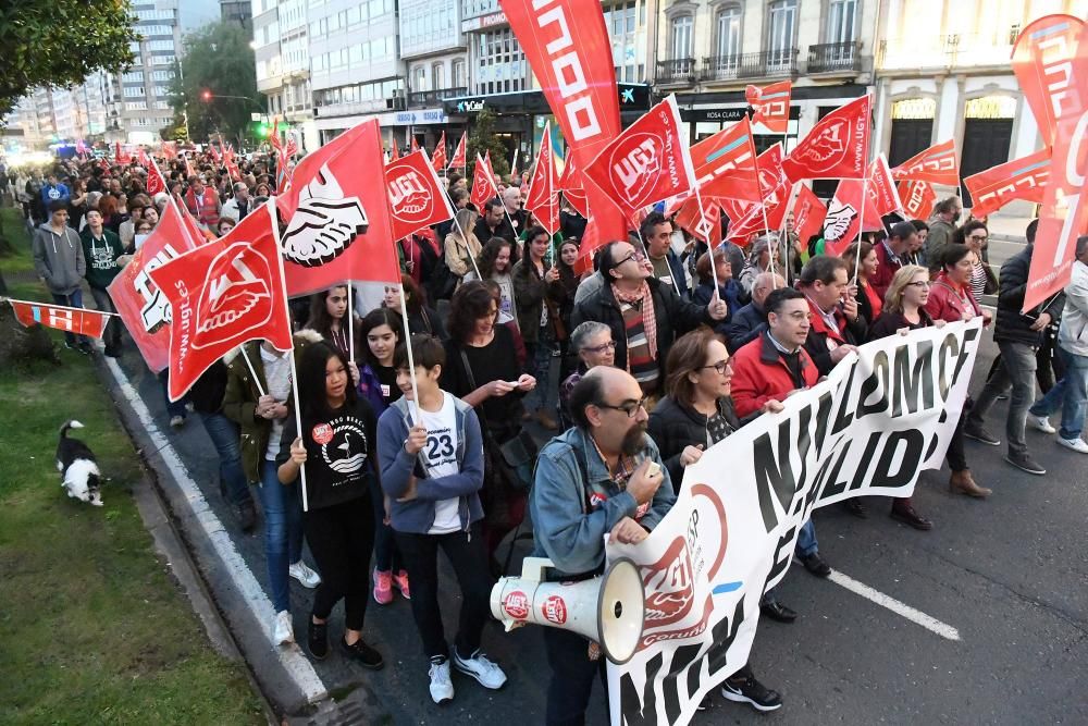 Protestas en A Coruña contra Lomce y reválidas