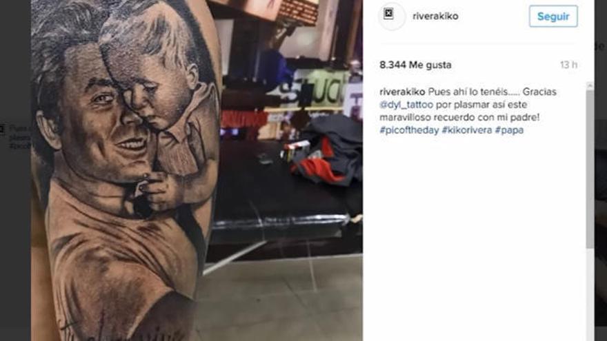 Kiko Rivera se tatúa a su padre en el brazo