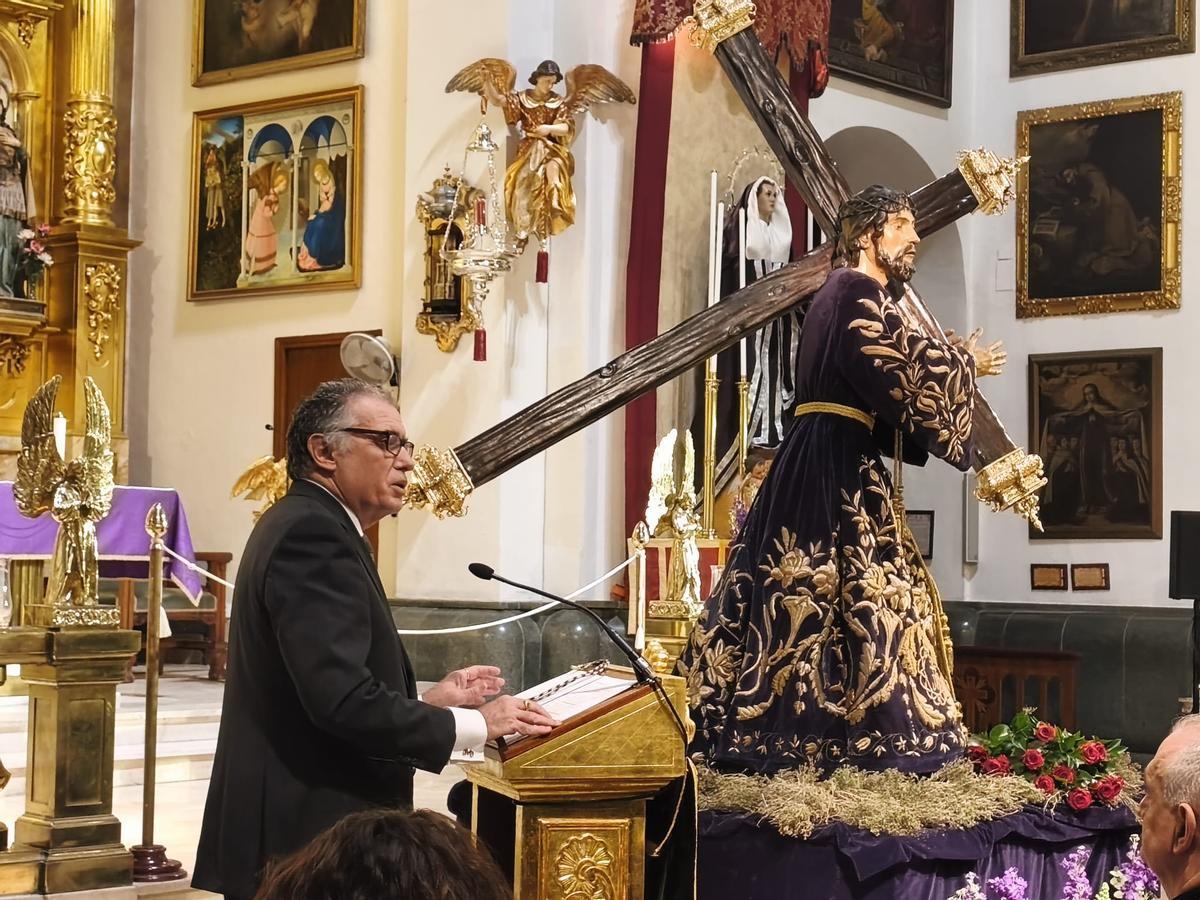 La talla de Jesús Nazareno durante la exaltación que le tributó esta cuaresma Gonzalo Wandosell.