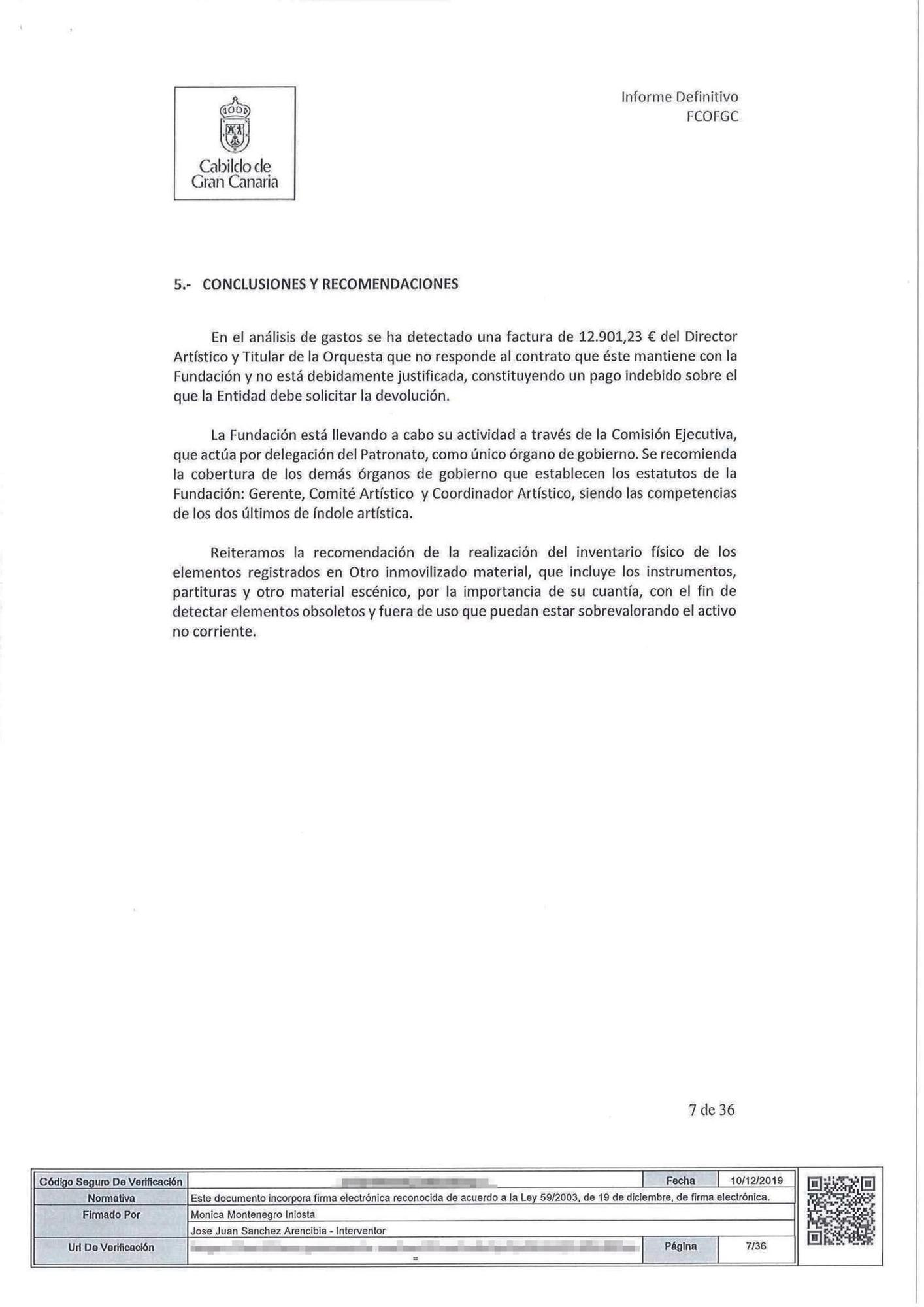 Chichon cobró una factura indebida por trabajos ajenos a la Filarmónica