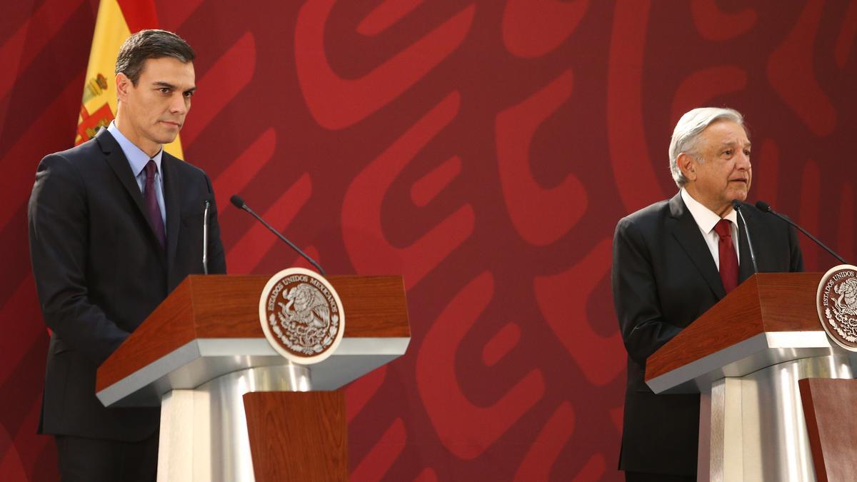Pedro Sánchez, y el presidente mexicano, Andrés Manuel López Obrador.