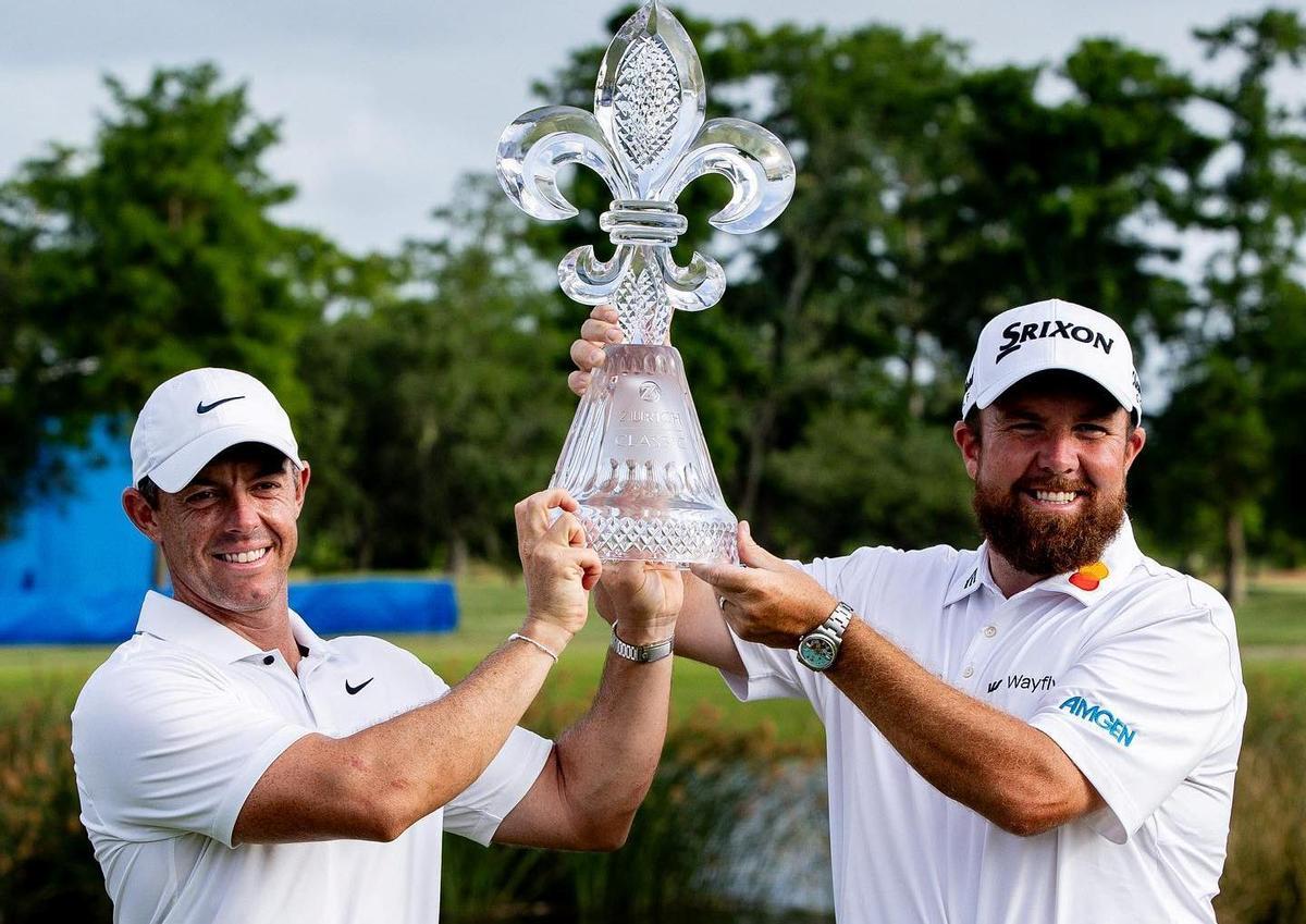 McIlroy y Lowry levantan el trofeo de campeones en el torneo de dobles en Nueva Orleans
