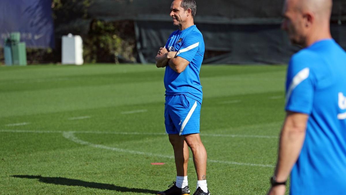 Sergi, en un entrenamiento del Barça en la ciudad deportiva de Sant Joan Despí.