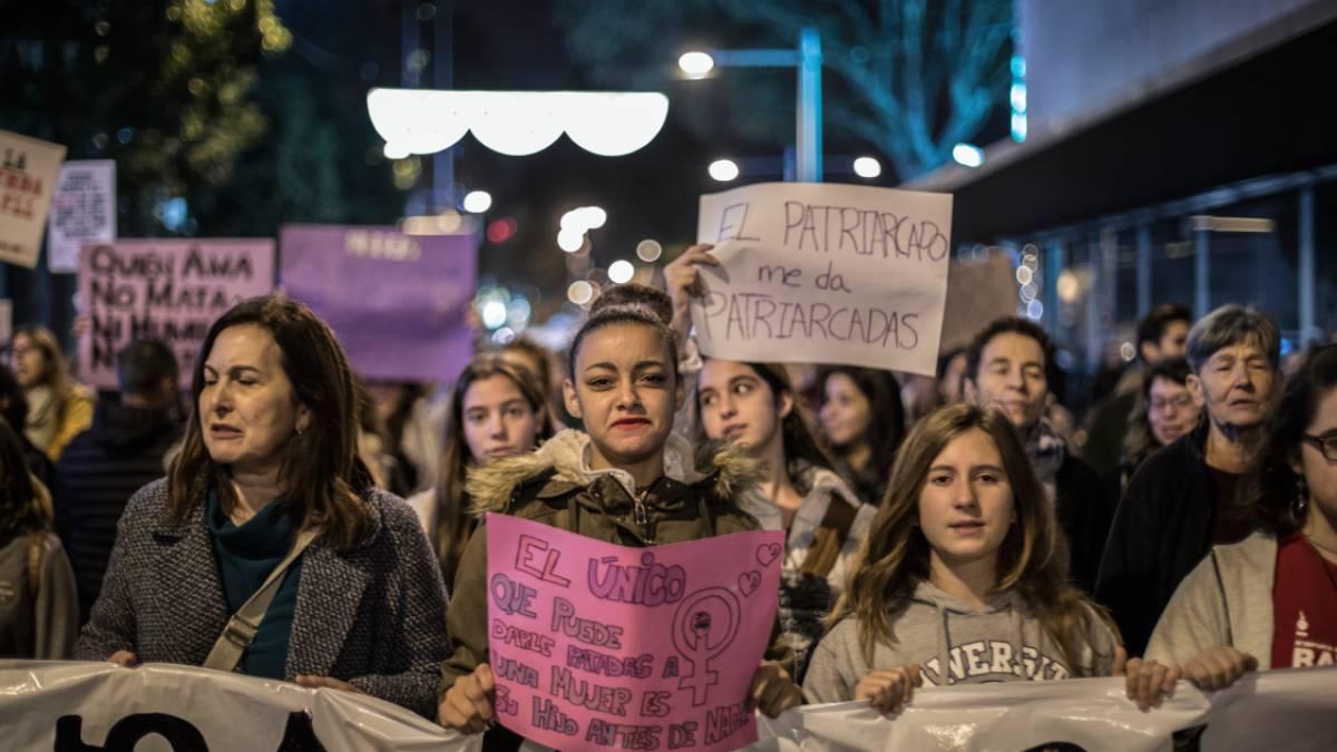 Mujeres durante una manifestación del 25N.