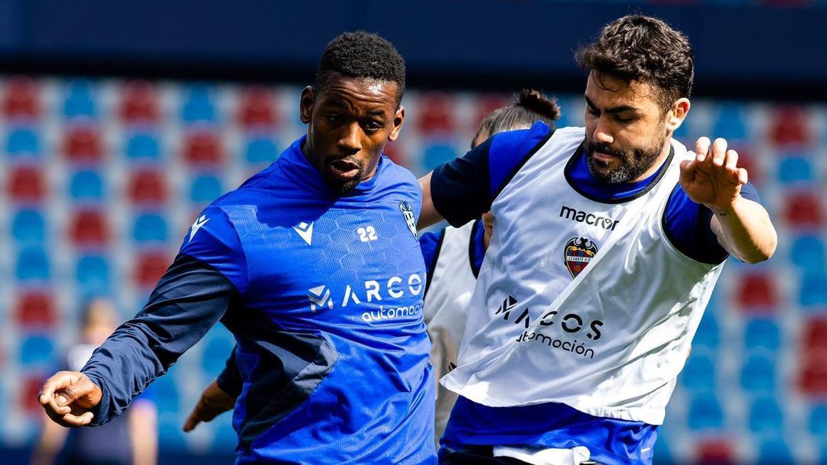 Bouldini e Iborra, durante un entrenamiento.