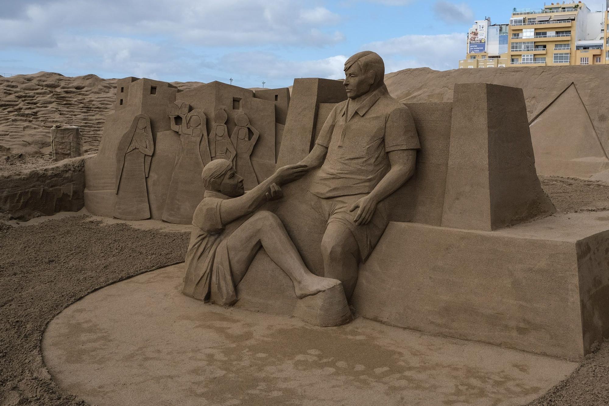 Inauguración del belén de arena en la playa de Las Canteras (3/12/2021)