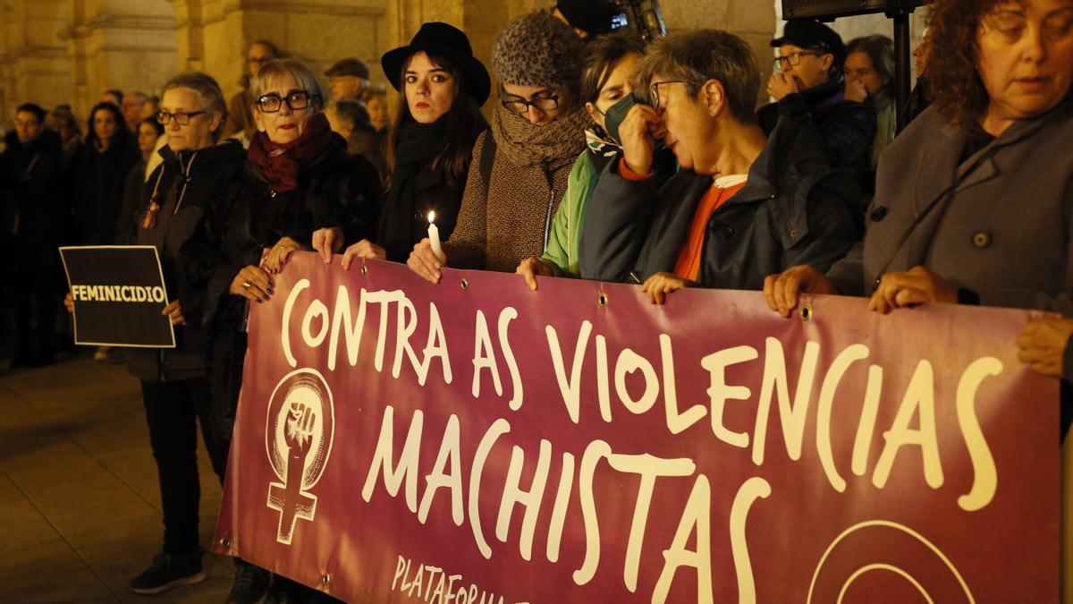 Concentración en Lugo en contra de la violencia machista.