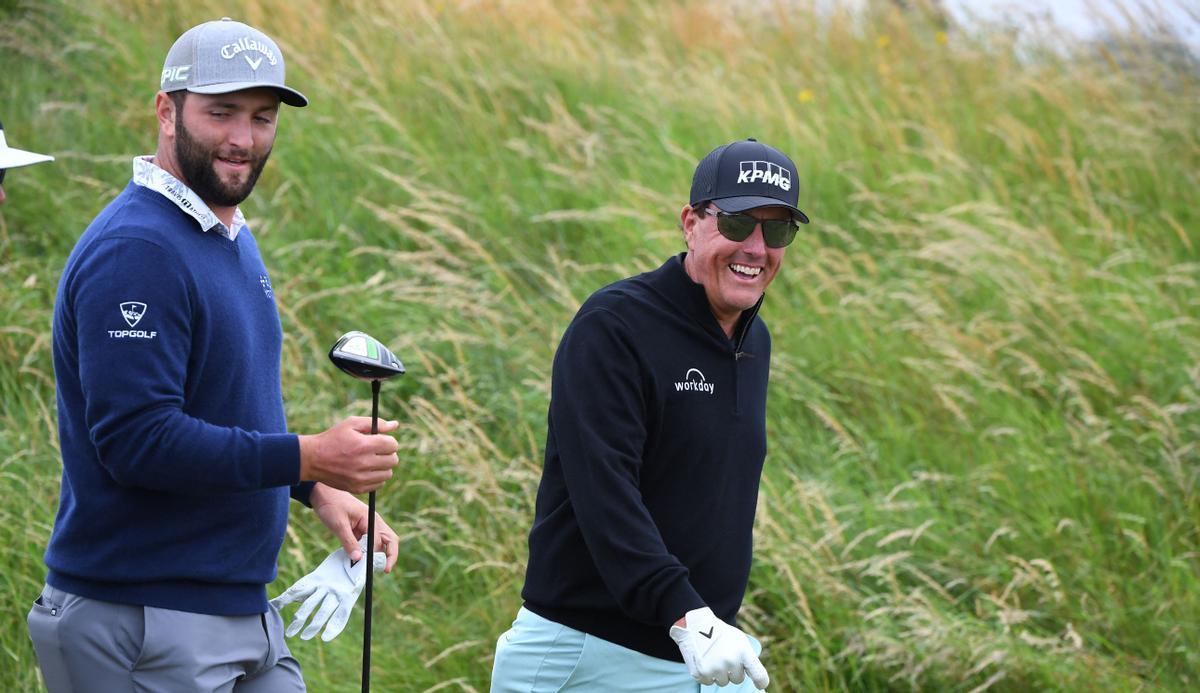 El campeón del PGA Championship, Phil Mickelson, compartió entrenamiento con Rahm, ganador del US Open