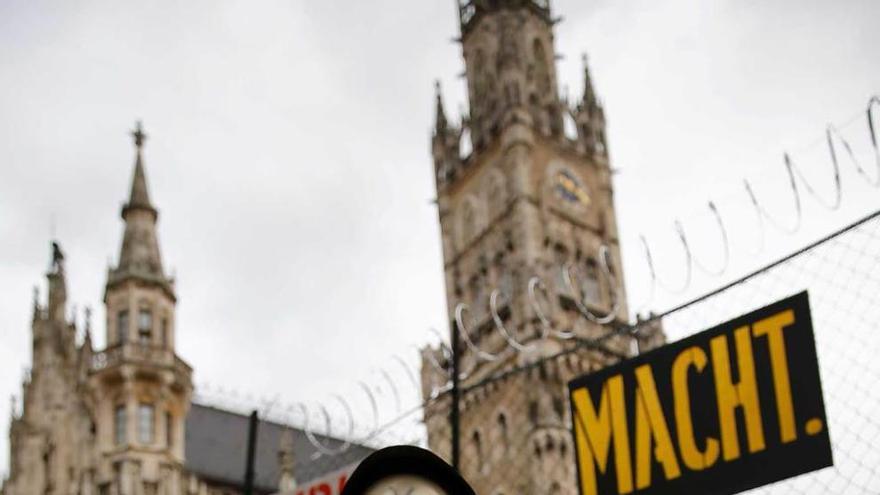 Protesta contra la Conferencia de Seguridad, en el centro de Múnich.