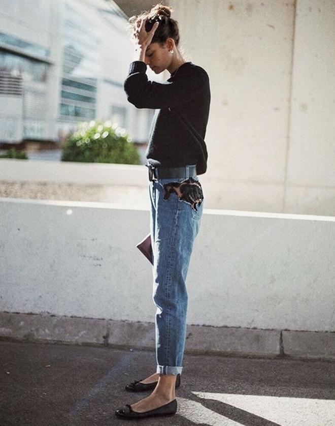 Mix camisa negra y jeans: Marta Ortiz