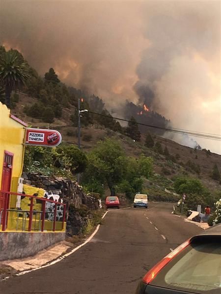 Incendio forestal en la zona de Las Manchas, en La Palma