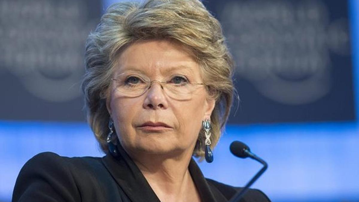 Viviane Reding, en el último foro económico de Davos.