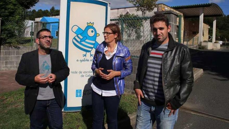 Vilariño, Adán y Carbón durante la presentación de la iniciativa de guarderías, ayer. // Bernabé/Gutier