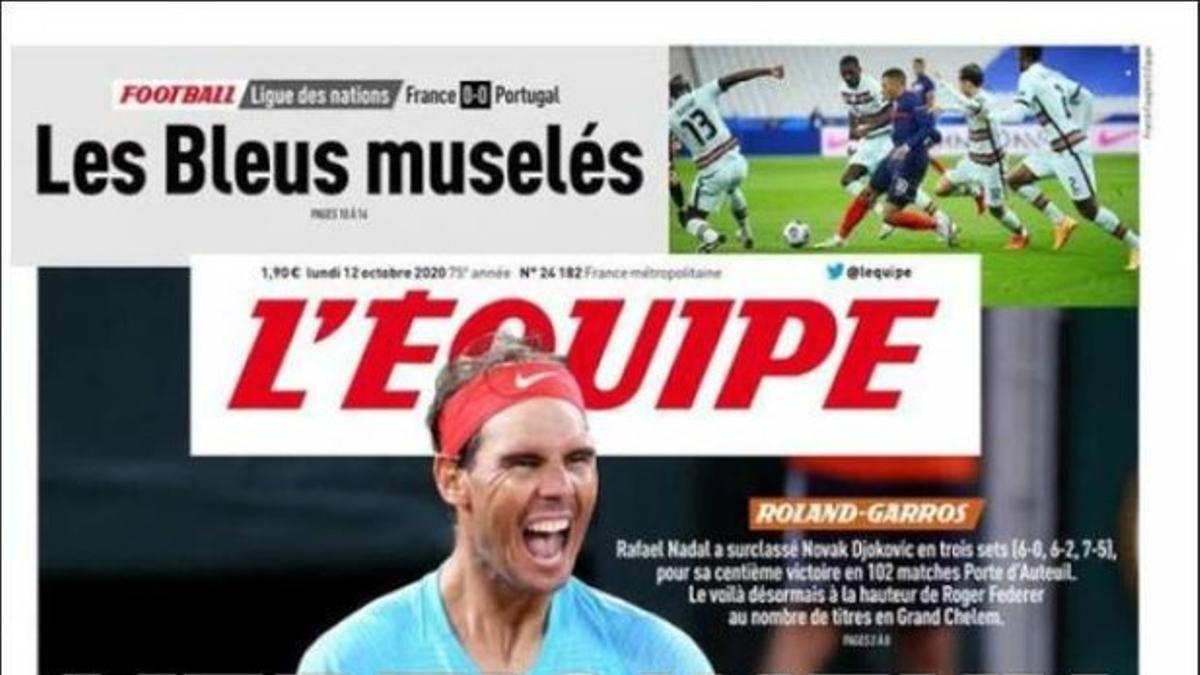 La portada de L'Équipe de hoy