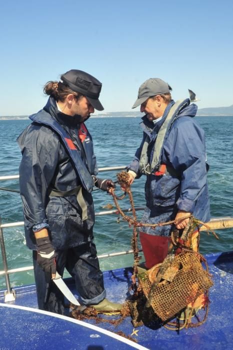 La conselleira do Mar, Rosa Quintana, participa en un operativo contra el furtivismo en Vilagarcía