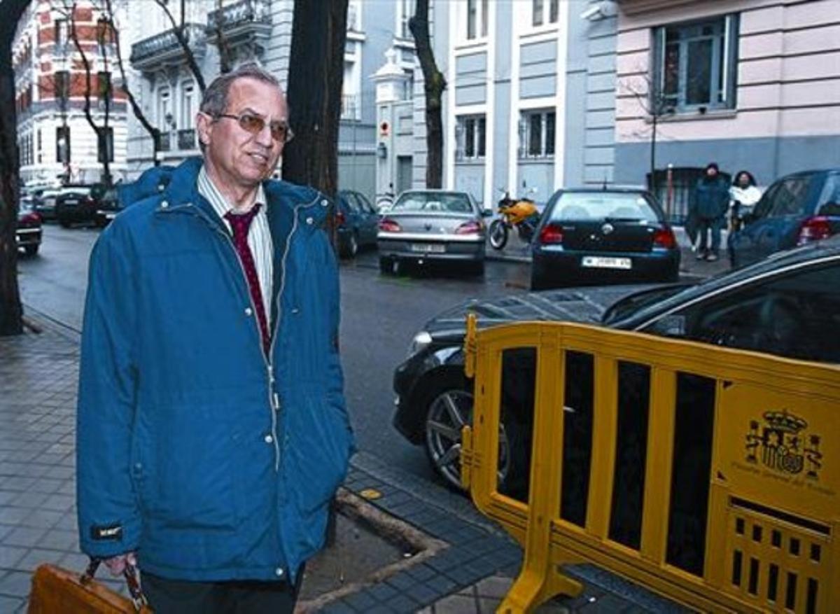 Martín Rodríguez Sol, a su llegada ala Fiscalía General del Estado, ayeren Madrid.