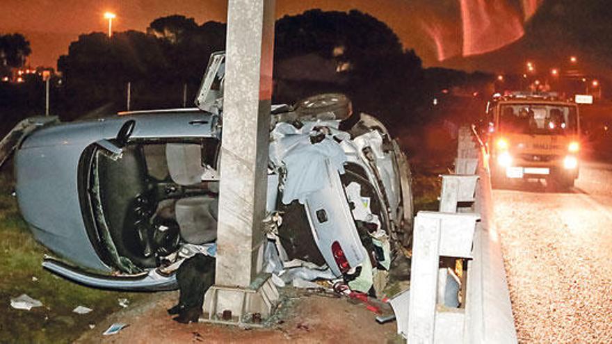 Aparatoso accidente en la autopista de Llucmajor