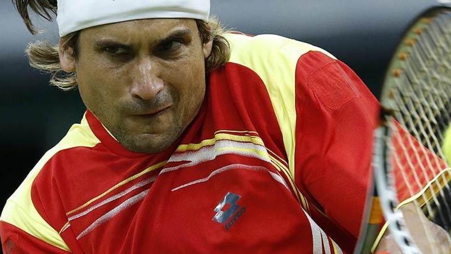 David Ferrer, en un momento del partido.